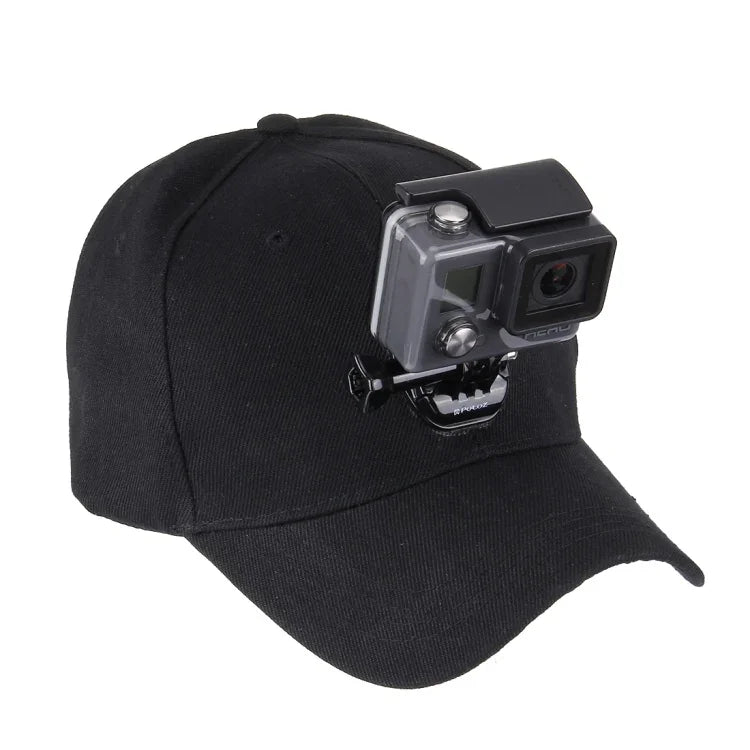 หมวกกันแดดกลางแจ้งทรงเบสบอลพร้อมขาตั้งกล้องสำหรับ GoPro & SJCAM & Xiaomi Xiaoyi กล้องกีฬา