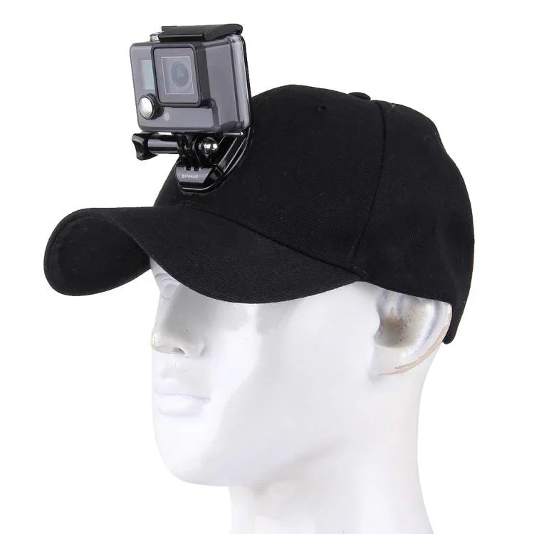 หมวกกันแดดกลางแจ้งทรงเบสบอลพร้อมขาตั้งกล้องสำหรับ GoPro & SJCAM & Xiaomi Xiaoyi กล้องกีฬา