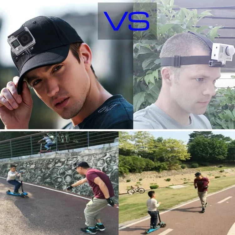 หมวกกันแดดกลางแจ้งทรงเบสบอลพร้อมขาตั้งกล้องสำหรับ GoPro & SJCAM & Xiaomi Xiaoyi กล้องกีฬา