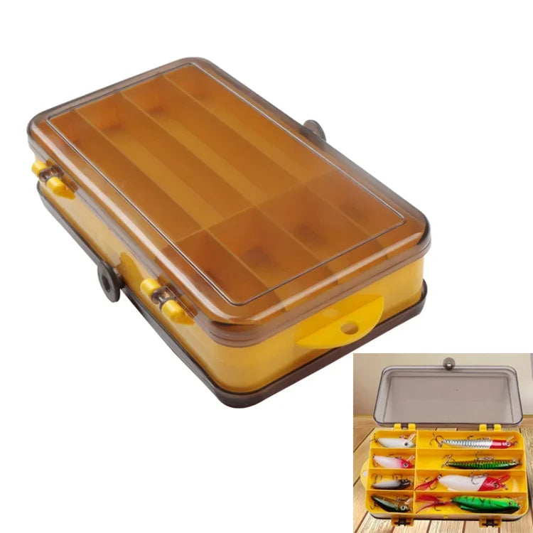 กล่องเก็บเหยื่อกลางแจ้งแบบพกพา กล่องเก็บของพลาสติกใสสองด้าน ขนาด 18 x 10 x 5 ซม.