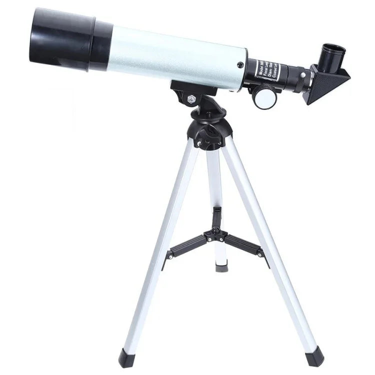 F36050 กล้องโทรทรรศน์ดาราศาสตร์พกพาคุณภาพสูงพร้อมขาตั้งอลูมิเนียมอัลลอยด์ (สีเงิน), F36050