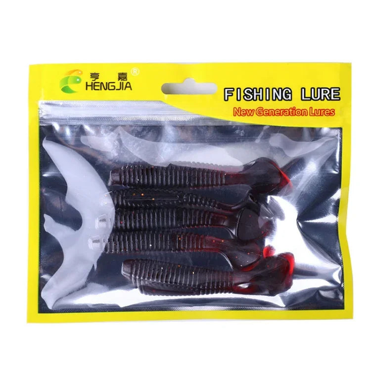 HENGJIA SO0215P เหยื่อปลอมตกปลา 5 ชิ้น ขนาด 7.5 ซม./5.5 กรัม หางเกลียว เหยื่อปลานุ่มเทียม, SO0215P
