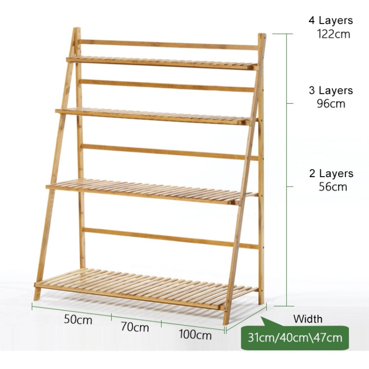 Bamboo 3-Tier Hanging Plant Stand Planter Shelves Flower Pot Storage Rack Folding Display Shelving Plants Shelf, Width: 70cm, 3-Tier Width: 70cm(Green), 3-Tier Width: 70cm(White), 3-Tier Width: 70cm(Apricot)