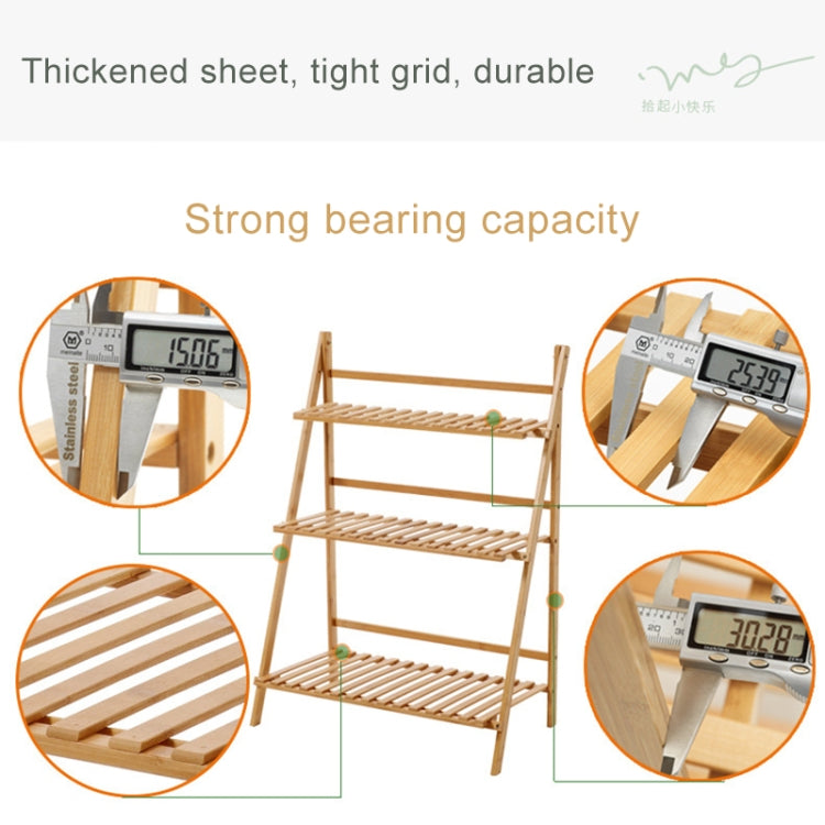 Bamboo 3-Tier Hanging Plant Stand Planter Shelves Flower Pot Storage Rack Folding Display Shelving Plants Shelf, Width: 70cm, 3-Tier Width: 70cm(Green), 3-Tier Width: 70cm(White), 3-Tier Width: 70cm(Apricot)