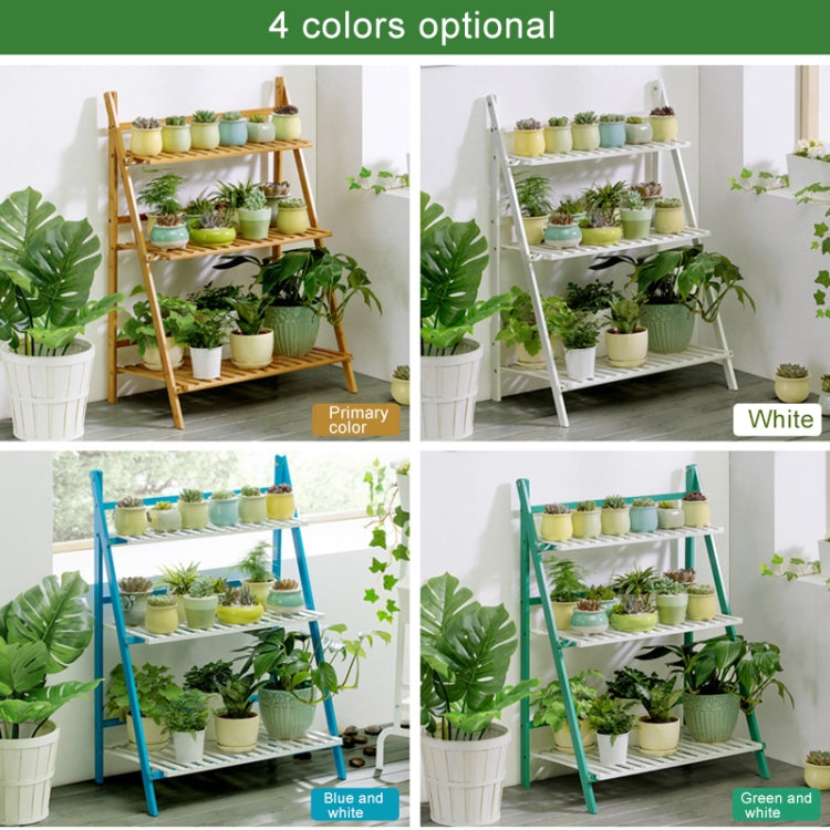 Bamboo 3-Tier Hanging Plant Stand Planter Shelves Flower Pot Storage Rack Folding Display Shelving Plants Shelf, Width: 70cm, 3-Tier Width: 70cm(Green), 3-Tier Width: 70cm(White), 3-Tier Width: 70cm(Apricot)
