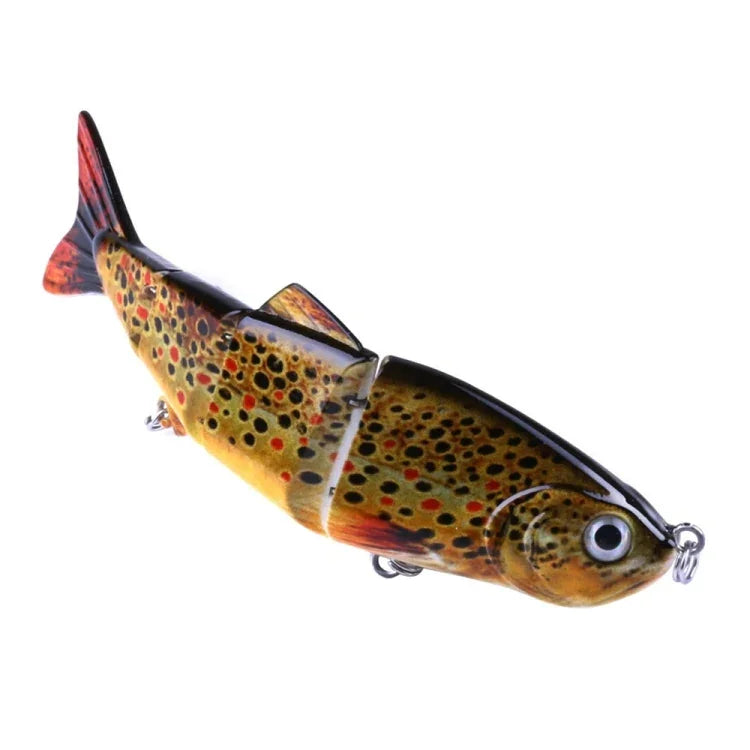 เหยื่อปลอมแข็งพลาสติกหลายท่อน HENGJIA JM022-X 12cm 16.8g พร้อมตะขอสามง่าม ส่งสีสุ่ม JM022-X 12cm