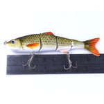 เหยื่อปลอมแข็งพลาสติกหลายท่อน HENGJIA JM022-X 12cm 16.8g พร้อมตะขอสามง่าม ส่งสีสุ่ม JM022-X 12cm