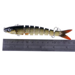 เหยื่อปลอมแข็งพลาสติกหลายท่อน HENGJIA JM024-X 6# 13.6cm 18.7g พร้อมตะขอสามง่าม ส่งสีสุ่ม JM024-X 6# 13.6cm