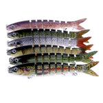เหยื่อปลอมแข็งพลาสติกหลายท่อน HENGJIA JM024-X 6# 13.6cm 18.7g พร้อมตะขอสามง่าม ส่งสีสุ่ม JM024-X 6# 13.6cm