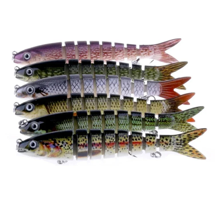 เหยื่อปลอมแข็งพลาสติกหลายท่อน HENGJIA JM024-X 6# 13.6cm 18.7g พร้อมตะขอสามง่าม ส่งสีสุ่ม JM024-X 6# 13.6cm