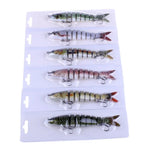 เหยื่อปลอมแข็งพลาสติกหลายท่อน HENGJIA JM024-X 6# 13.6cm 18.7g พร้อมตะขอสามง่าม ส่งสีสุ่ม JM024-X 6# 13.6cm