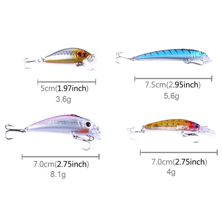 ชุดเหยื่อปลอม Minnow พลาสติกแข็ง HENGJIA 26 ชิ้น 4 รุ่น, 26 ชิ้น