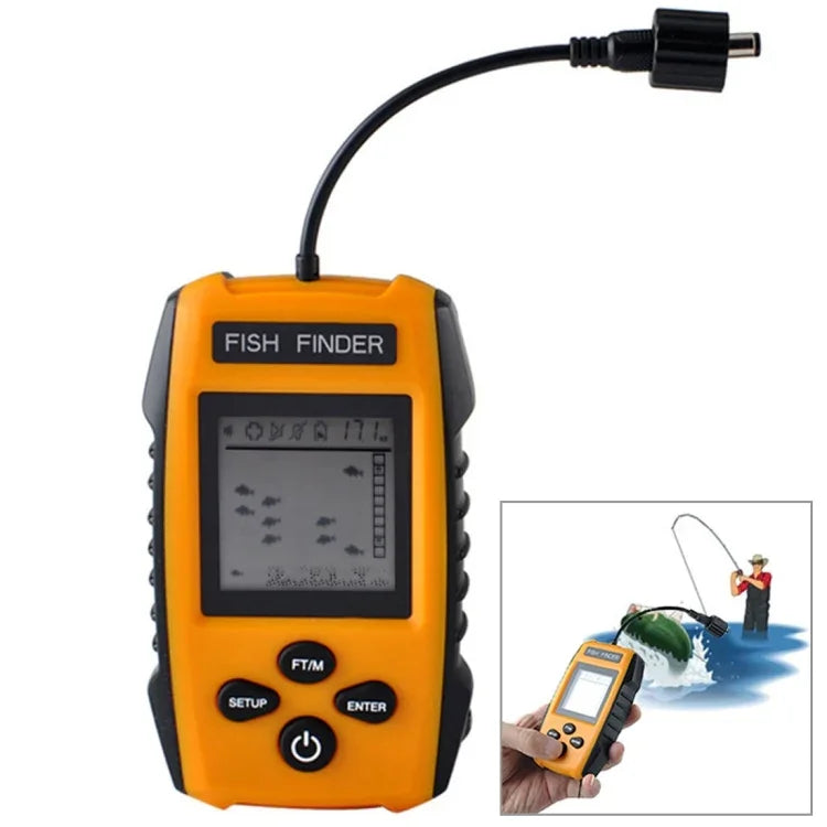 เครื่องหาปลาสายไฟแบบพกพาพร้อมเซ็นเซอร์โซนาร์และจอแสดงผล LCD, เครื่องหาปลา