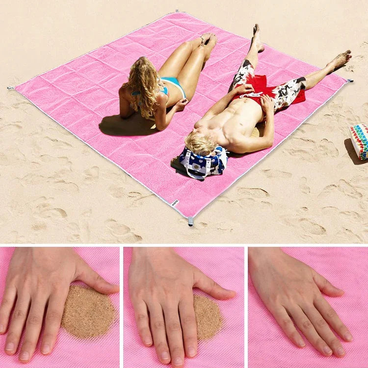 Sand Free Mat Lightweight Foldable Outdoor Picnic Mattress Camping Cushion Beach Mat, Size: 2x2m, 2 x 2m(Pink), 2 x 2m(Green), 200x200m Blue