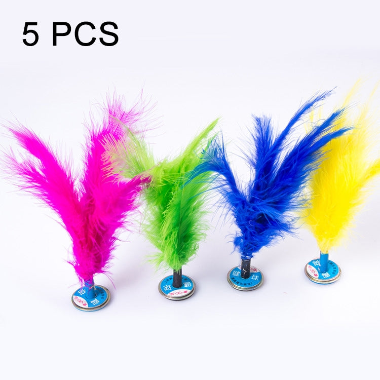 ของเล่นออกกำลังกายเท้าปิงปองขนนกไก่งวง 5 ชิ้น, ส่งสีสุ่ม
