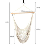 เก้าอี้เปลผ้าฝ้ายกลางแจ้ง Aotu AT6732 แบบแขวนบนโครงตาข่ายเชือก ขนาด: 130x90cm, ขนาด: 130x90cm