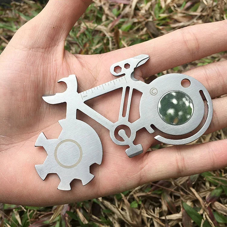 Bicycle Shape Portable Outdoor Survival Multi-function Tool Stainless Steel Card Knife, Card Knife