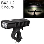 ไฟจักรยานชาร์จ USB รุ่น BX2 สำหรับแฮนด์หน้า LED (3 ชั่วโมง, หลอดไฟ L2), 3 ชั่วโมง, หลอดไฟ L2
