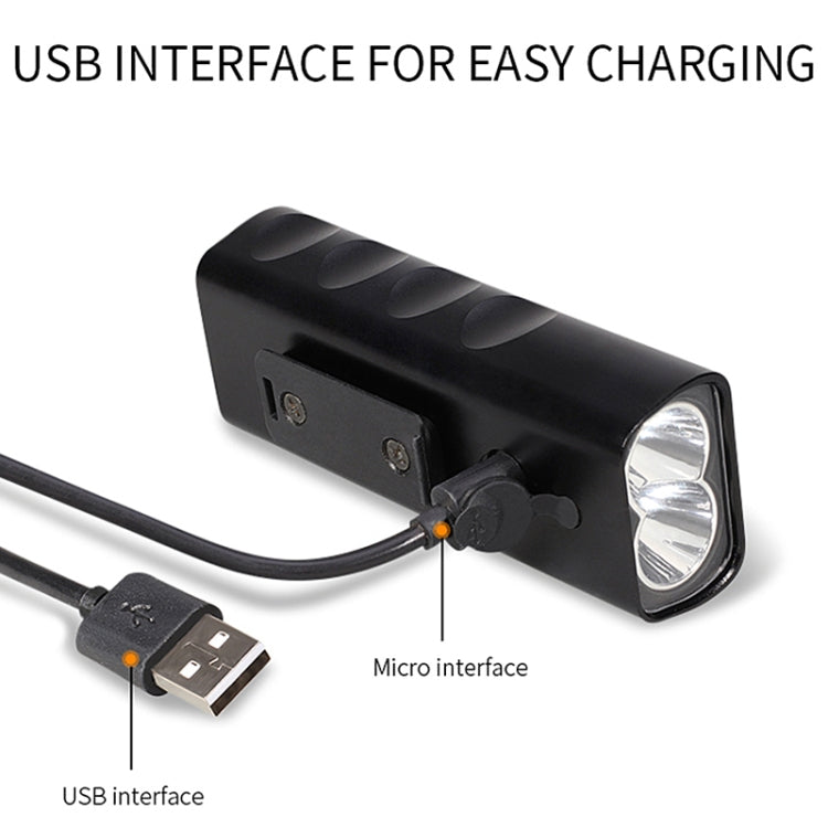 ไฟจักรยานชาร์จ USB รุ่น BX2 สำหรับแฮนด์หน้า LED (3 ชั่วโมง, หลอดไฟ L2), 3 ชั่วโมง, หลอดไฟ L2
