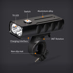 ไฟจักรยานชาร์จ USB รุ่น BX2 สำหรับแฮนด์หน้า LED (3 ชั่วโมง, หลอดไฟ L2), 3 ชั่วโมง, หลอดไฟ L2