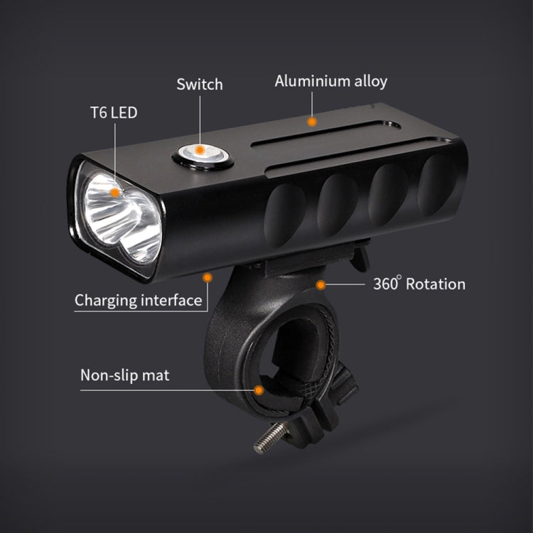 ไฟจักรยานชาร์จ USB รุ่น BX2 สำหรับแฮนด์หน้า LED (3 ชั่วโมง, หลอดไฟ L2), 3 ชั่วโมง, หลอดไฟ L2
