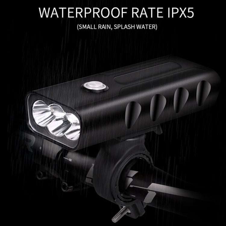 ไฟจักรยานชาร์จ USB รุ่น BX3 สำหรับแฮนด์หน้า LED (10 ชั่วโมง, หลอดไฟ T6+A02), 10 ชั่วโมง, หลอดไฟ T6+A02
