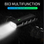 ไฟจักรยานชาร์จ USB รุ่น BX3 สำหรับแฮนด์หน้า LED (10 ชั่วโมง, หลอดไฟ T6+A02), 10 ชั่วโมง, หลอดไฟ T6+A02