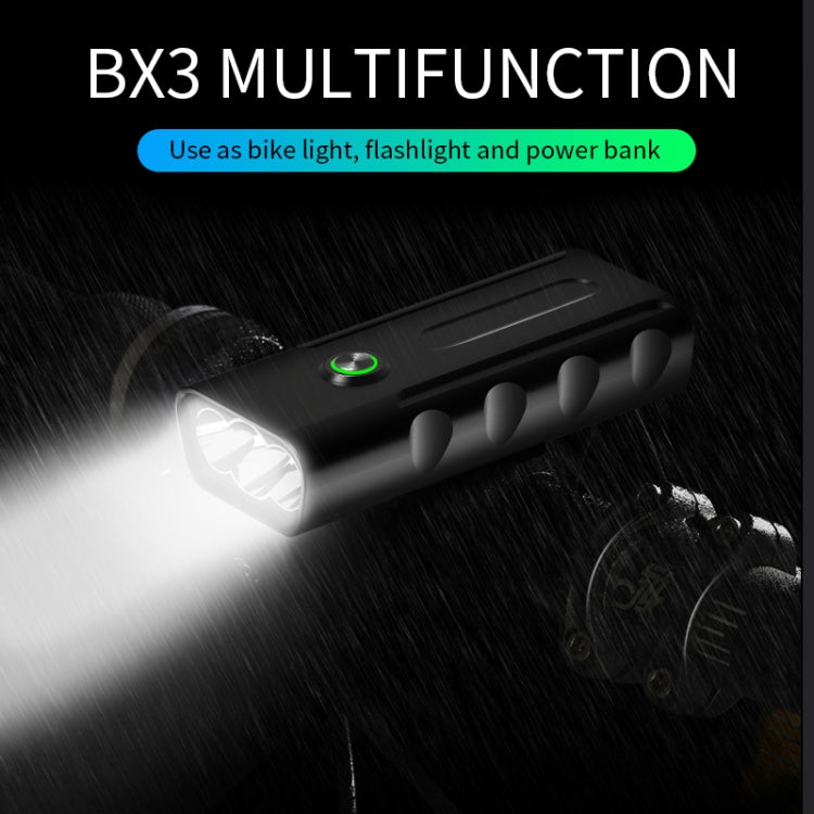 ไฟจักรยานชาร์จ USB รุ่น BX3 สำหรับแฮนด์หน้า LED (10 ชั่วโมง, หลอดไฟ T6+A02), 10 ชั่วโมง, หลอดไฟ T6+A02