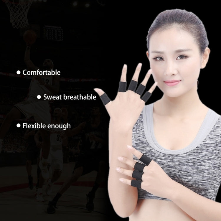 ที่พยุงนิ้วมือกีฬาโพลีเอสเตอร์ยืดหยุ่น 10 ชิ้น ขนาด: 3.5 x 3 ซม. (สีดำ), ปกป้องนิ้วมือ