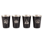 AOTU AT6657-2 ชุดแก้วน้ำสแตนเลสพับได้ 4 ชิ้น สำหรับตั้งแคมป์กลางแจ้ง