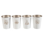 AOTU AT6657-2 ชุดแก้วน้ำสแตนเลสพับได้ 4 ชิ้น สำหรับตั้งแคมป์กลางแจ้ง