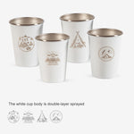 AOTU AT6657-2 ชุดแก้วน้ำสแตนเลสพับได้ 4 ชิ้น สำหรับตั้งแคมป์กลางแจ้ง