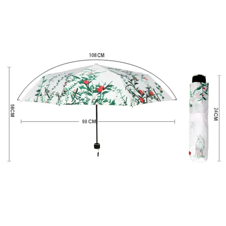 ร่มกันแดดสามพับสไตล์สดชื่นเทปเงินป้องกันรังสีอัลตราไวโอเลต, OG3876A, OG3876B, OG3876C