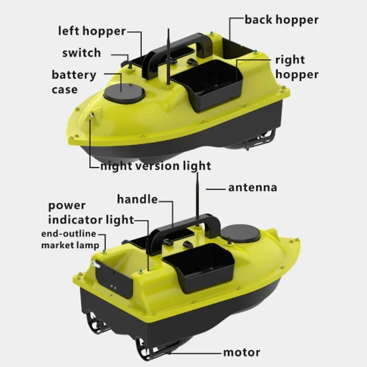 D18B เรือเหยื่อตกปลาควบคุมระยะไกล GPS มอเตอร์คู่ พร้อมกล่องใส่เหยื่อ 3 ช่อง สำหรับใช้งานกลางแจ้ง, ปลั๊ก US, D18B GPS (ปลั๊ก EU), D18B GPS (ปลั๊ก US)