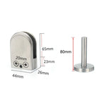 คลิปยึดแท่งรองรับแก้วปากปลาปรับระดับ สแตนเลส 201 พร้อมแท่ง 14x80mm, ขนาด: L, L พร้อมแท่ง 14x80mm