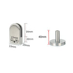 คลิปยึดแท่งรองรับแก้วปากปลาปรับระดับ สแตนเลส 201 พร้อมแท่ง 14x40mm, ขนาด: S, S พร้อมแท่ง 14x40mm