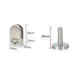 คลิปยึดแท่งรองรับแก้วปากปลาปรับระดับ สแตนเลส 201 พร้อมแท่ง 14x60mm, ขนาด: S, S พร้อมแท่ง 14x60mm