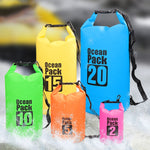 Outdoor Waterproof Single Shoulder Bag Dry Sack PVC Barrel Bag, Capacity: 5L, Capacity: 5L (Dark Blue), Capacity: 5L (Orange), Capacity: 5L (Pink), Capacity: 5L (Green), Capacity: 5L (Sky Blue), Capacity: 5L (Yellow), Capacity: 5L (Black)