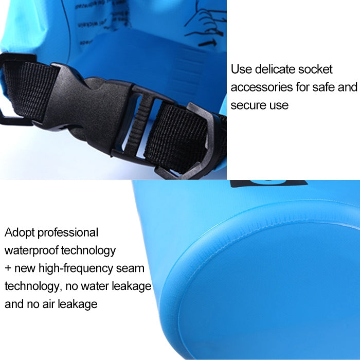 Outdoor Waterproof Single Shoulder Bag Dry Sack PVC Barrel Bag, Capacity: 10L, Capacity: 10L (Pink), Capacity: 10L (Orange), Capacity: 10L (Green), Capacity: 10L (Sky Blue), Capacity: 10L (Yellow), Capacity: 10L (Black), Capacity: 10L (Dark Blue)