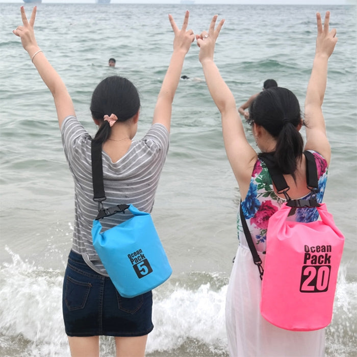 Outdoor Waterproof Single Shoulder Bag Dry Sack PVC Barrel Bag, Capacity: 10L, Capacity: 10L (Pink), Capacity: 10L (Orange), Capacity: 10L (Green), Capacity: 10L (Sky Blue), Capacity: 10L (Yellow), Capacity: 10L (Black), Capacity: 10L (Dark Blue)