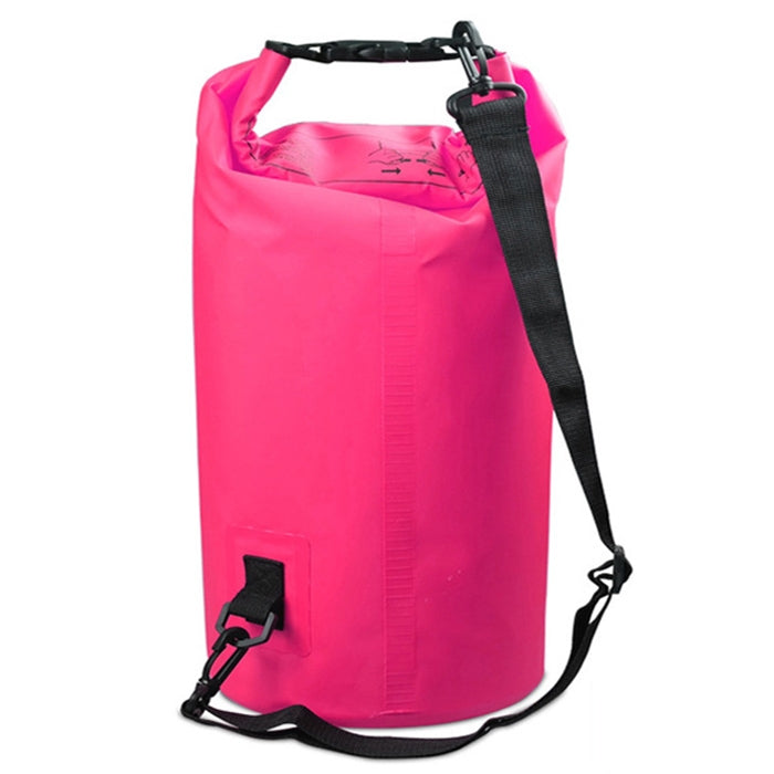 Outdoor Waterproof Single Shoulder Bag Dry Sack PVC Barrel Bag, Capacity: 10L, Capacity: 10L (Pink), Capacity: 10L (Dark Blue), Capacity: 10L (Orange), Capacity: 10L (Green), Capacity: 10L (Sky Blue), Capacity: 10L (Yellow), Capacity: 10L (Black)
