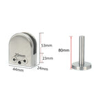คลิปยึดแท่งรองรับแก้วปากปลาปรับระดับ สแตนเลส 201 พร้อมแท่ง 14x80mm, ขนาด: M, M พร้อมแท่ง 14x80mm