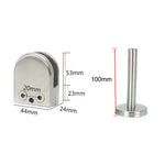คลิปยึดแท่งรองรับปากปลากระจกสแตนเลส 201 พร้อมแท่ง 14x100 มม., สเปค: M, M, พร้อมแท่ง 14x100 มม.