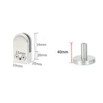 คลิปยึดแท่งรองรับแก้วปากปลาปรับระดับ สแตนเลส 304 พร้อมแท่ง 14x40mm, ขนาด: S, S พร้อมแท่ง 14x40mm