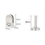 คลิปยึดแท่งรองรับกระจกปากปลาปรับระดับสแตนเลส 304 พร้อมแท่ง 14x80 มม. ขนาด: S, S, พร้อมแท่ง 14x80 มม.