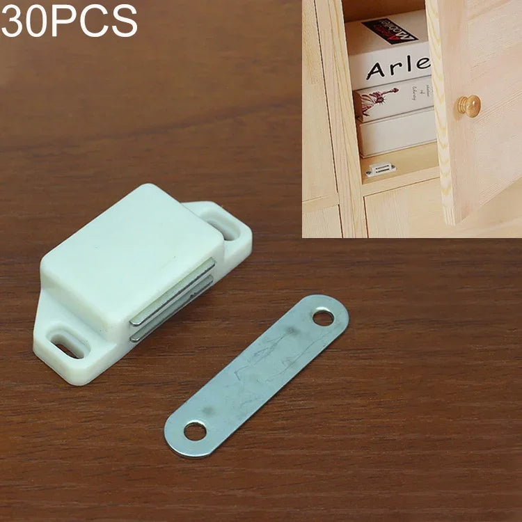 30 PCS Plastic Strong Magnetic Cupboard Door Suction Wardrobe Bookcase Home Accessories, Size: M, M