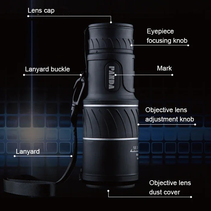 40x60 12X Pocket High Times High Definition Night Vision Focusing Monocular Telescope, 40x60 12X