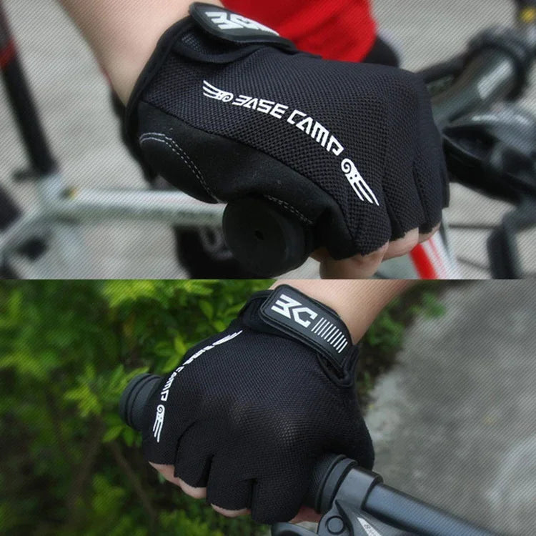 ถุงมือครึ่งนิ้วจักรยาน BaseCamp BC-204 ผ้าไลครา ขนาด L