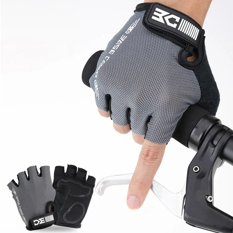 ถุงมือครึ่งนิ้วจักรยาน BaseCamp BC-204 ผ้าไลครา ขนาด L