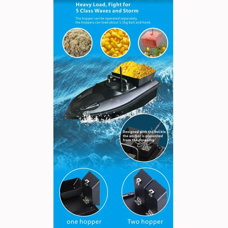 D13C เรือเหยื่อตกปลาควบคุมระยะไกลแบบหลายฟังก์ชัน มีช่องเก็บของสองชั้น, D13C